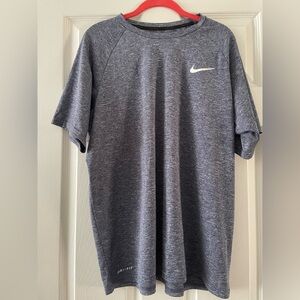 Nike Gray Short Sleeve Tee with Swoosh Logo